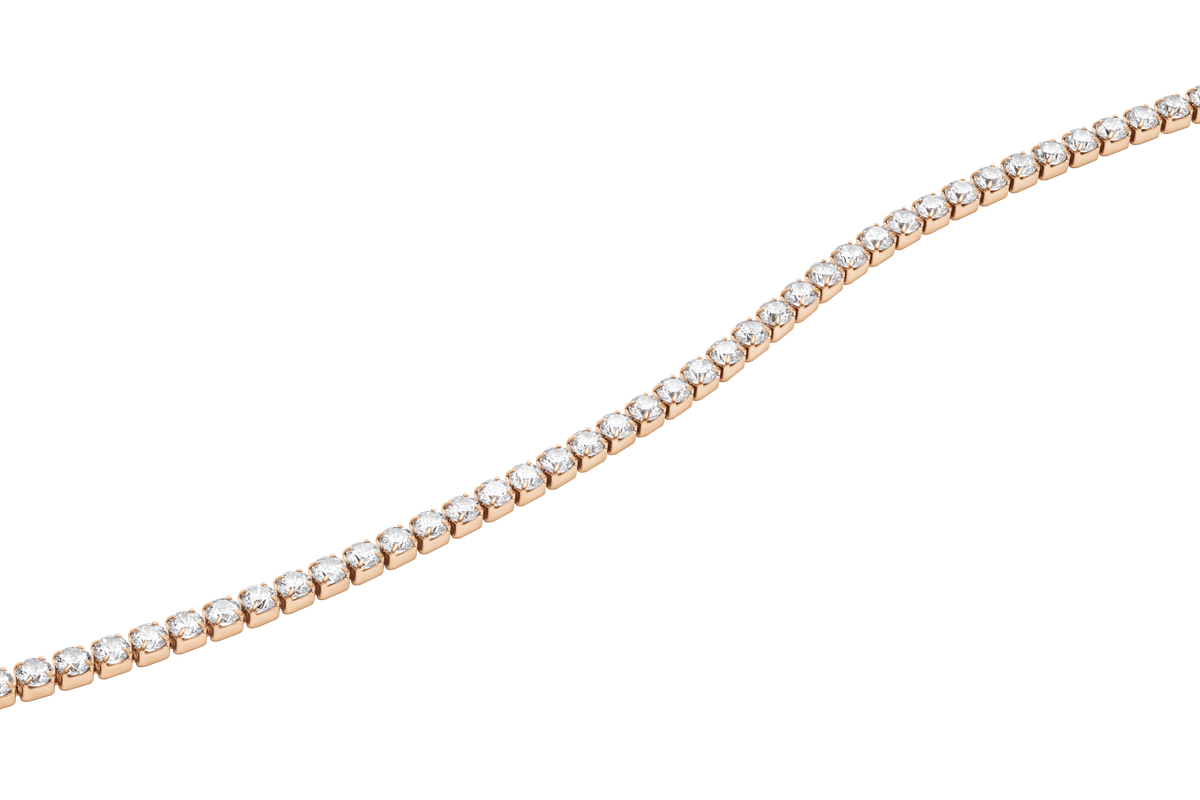 Classic Tennis Necklace Rose Gold