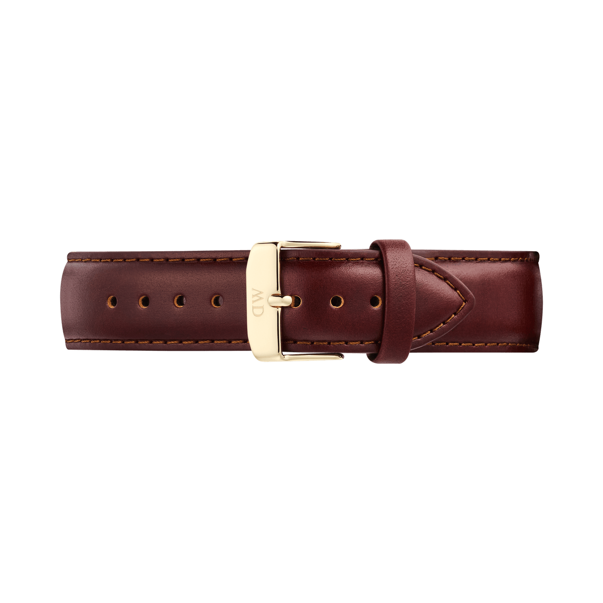 Tapered St Mawes 棕色皮革錶帶 金色
