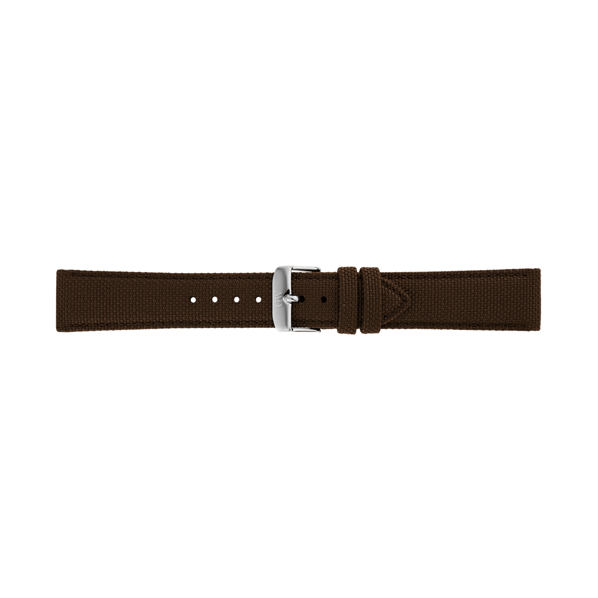 Brown Canvas 咖啡色尼龍織帶銀扣錶帶