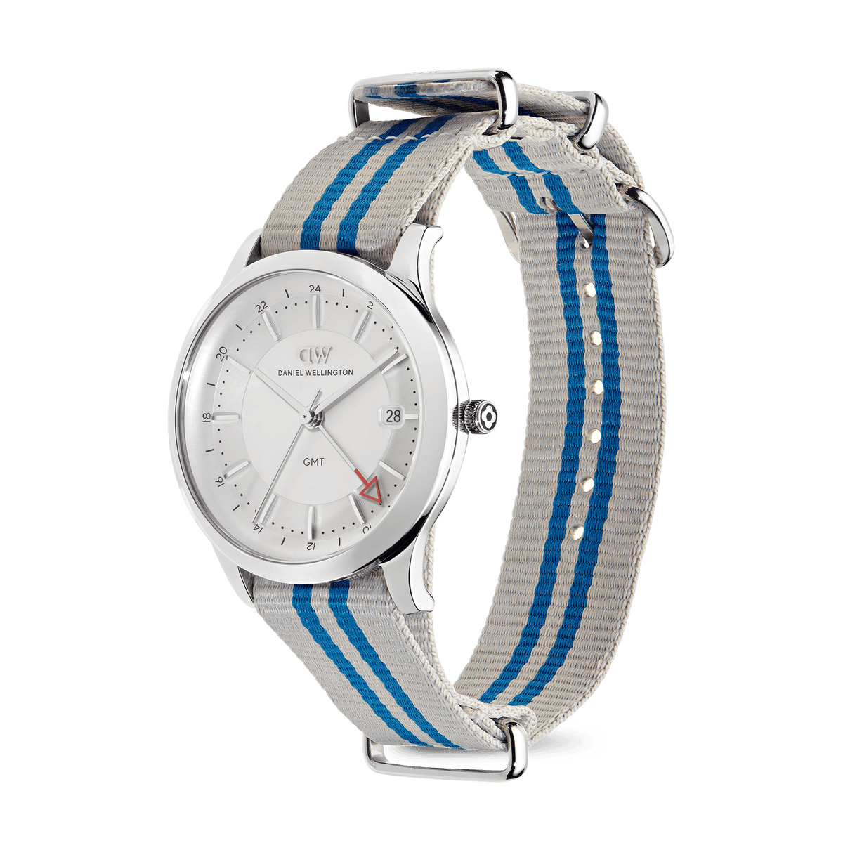 Pathfinder GMT NATO 灰藍尼龍錶帶銀色手錶