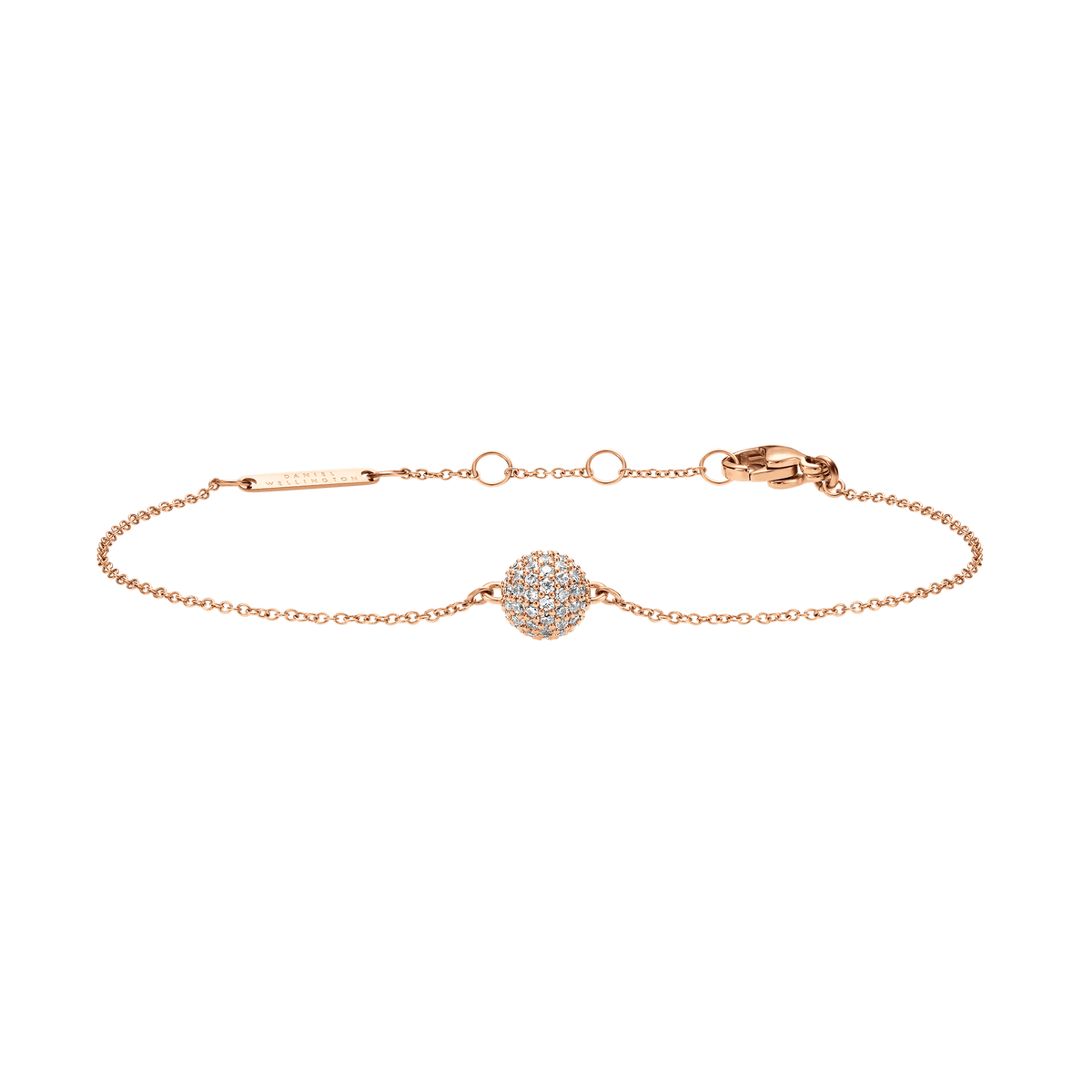 Pavé Crystal Pendant Bracelet Rose Gold