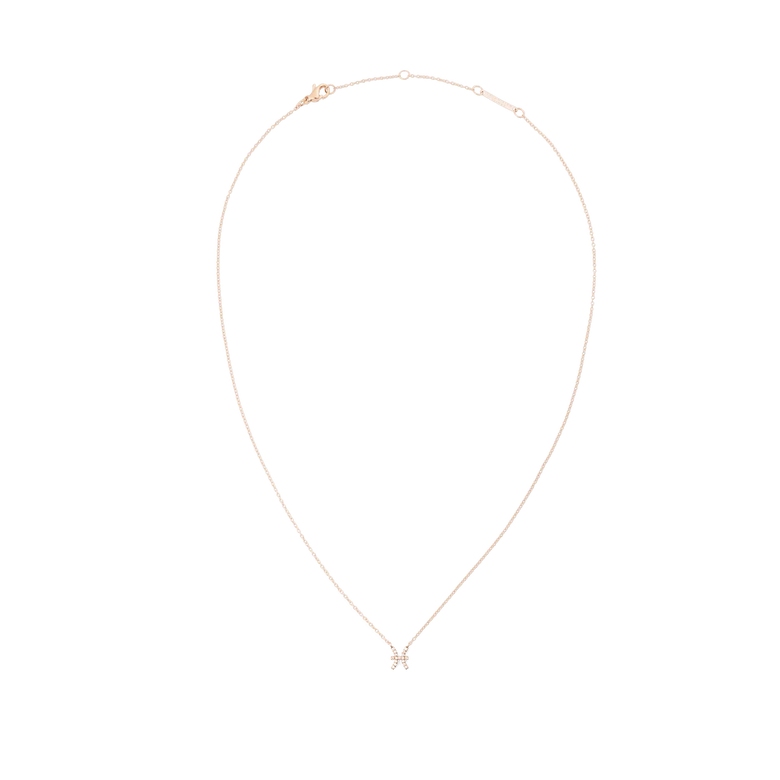Crystal Zodiac Chain Necklace Rose Gold