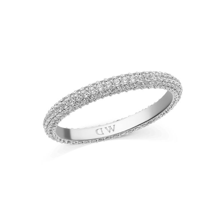 Pavé Ring 環鑽銀色戒指 (3 mm)