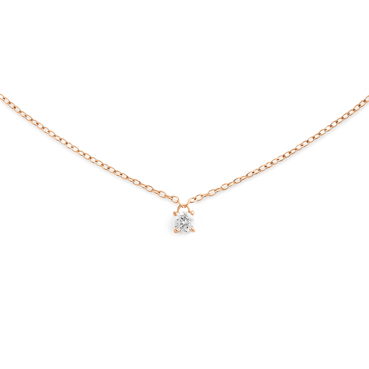 Mirelle Solitaire 玫瑰金單鑽項鍊