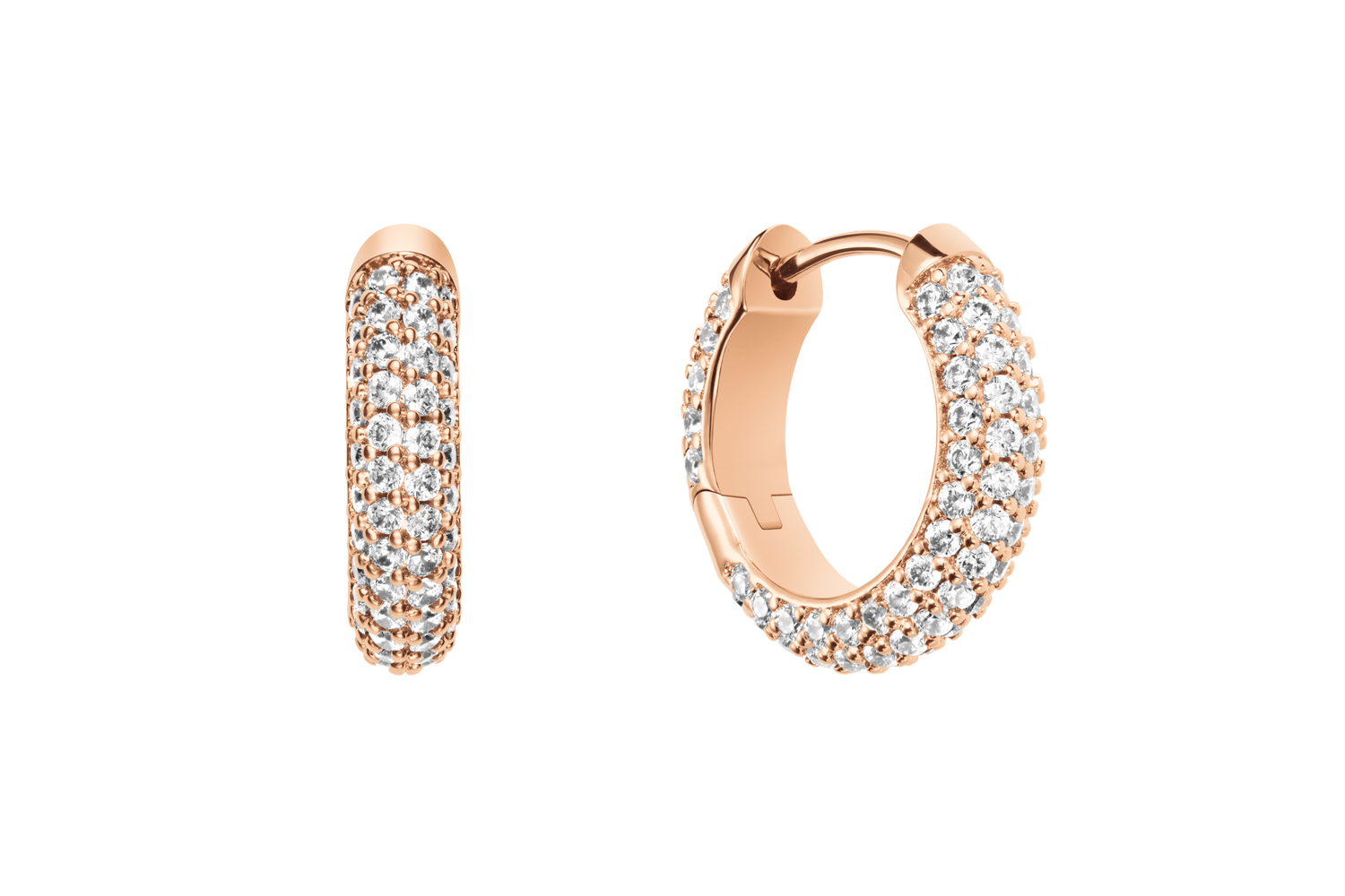Pavé Crystal Earrings Rose Gold