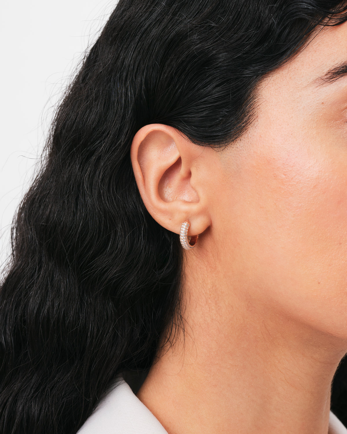 Pavé Crystal Earrings Rose Gold