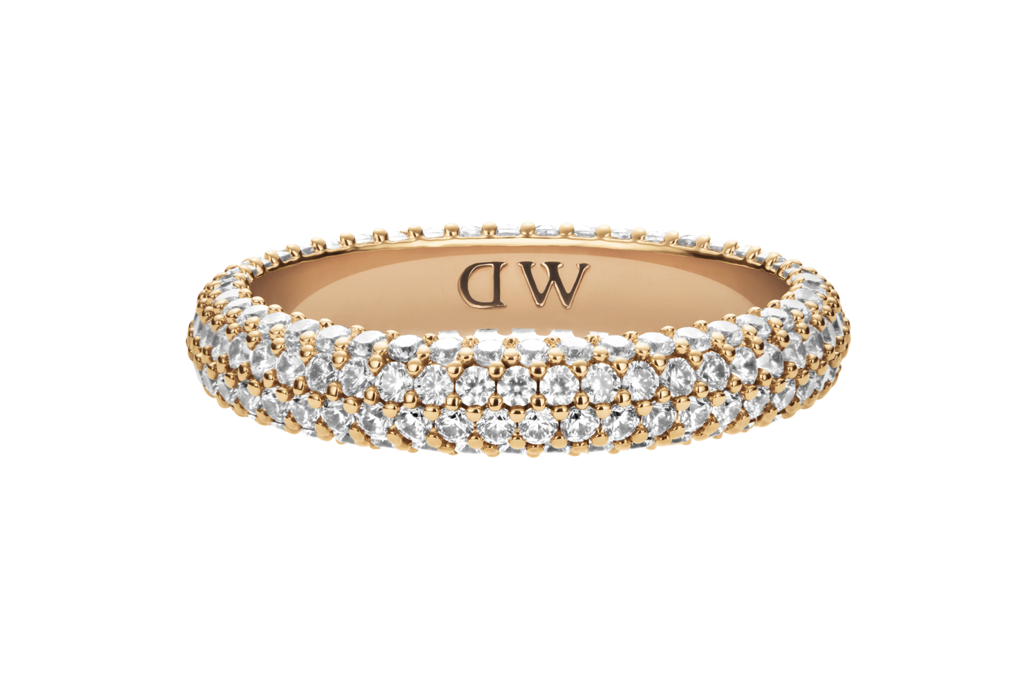Pavé Crystal 金色戒指