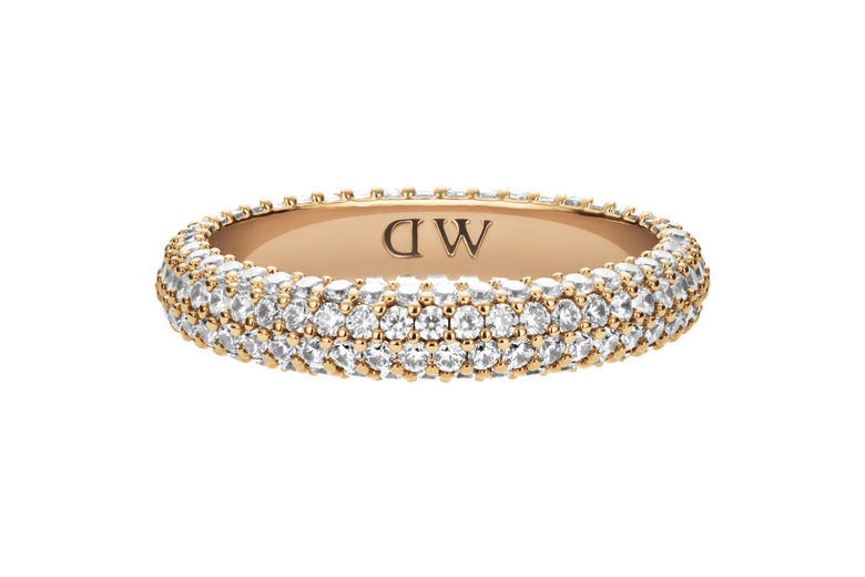 Pavé Crystal 金色戒指