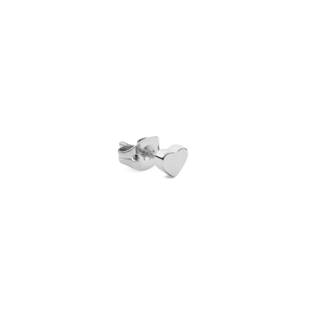 Micro Heart 心型銀色單耳耳環