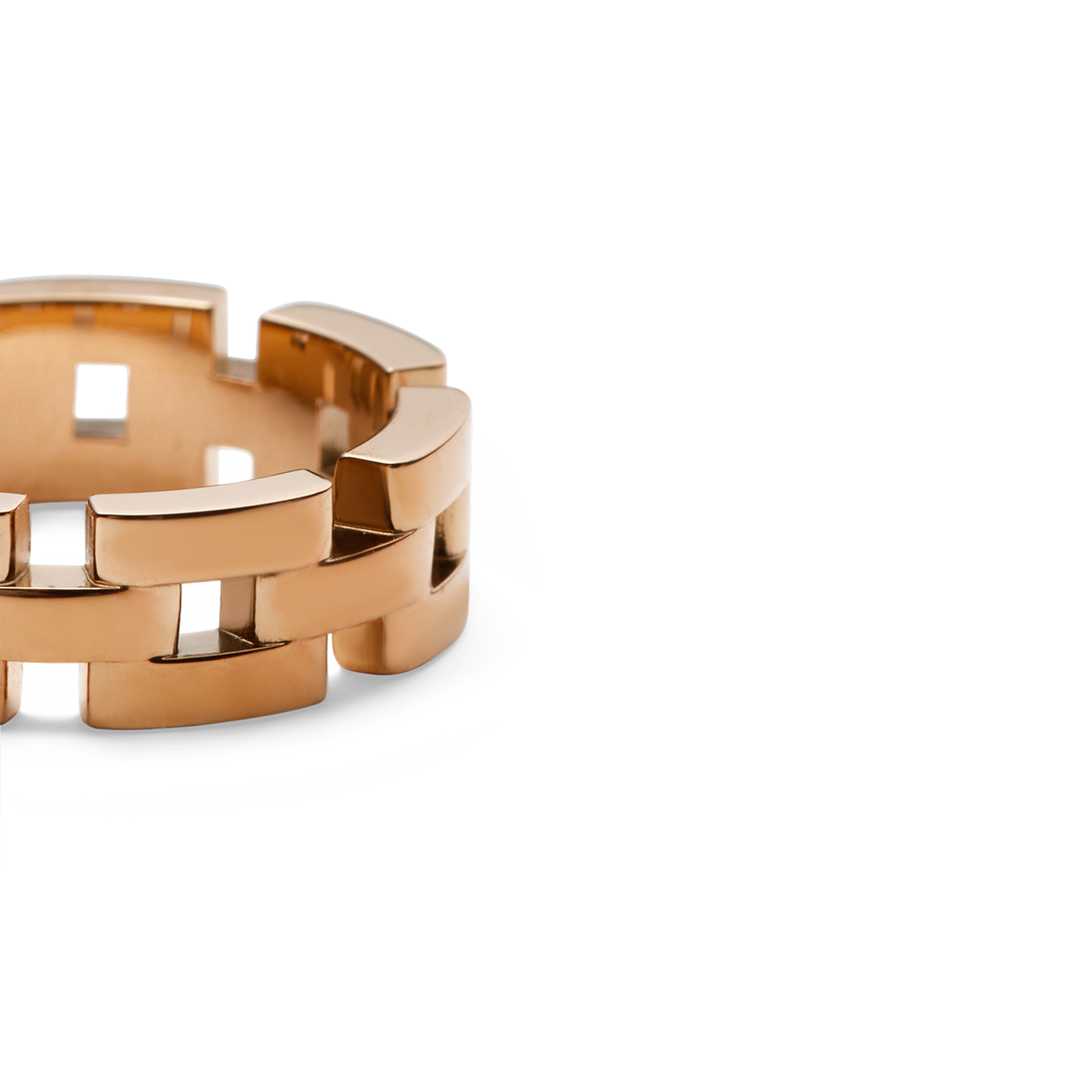 3-Link Inspired 玫瑰金戒指
