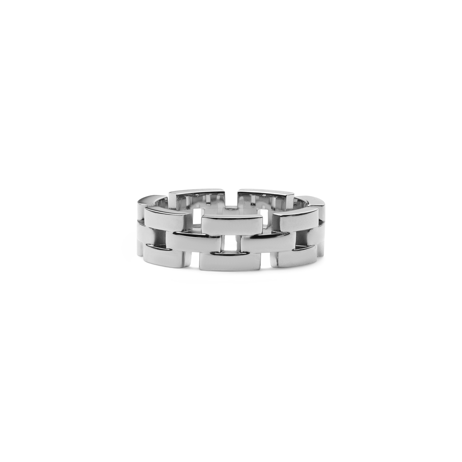 3-Link Inspired 銀色戒指