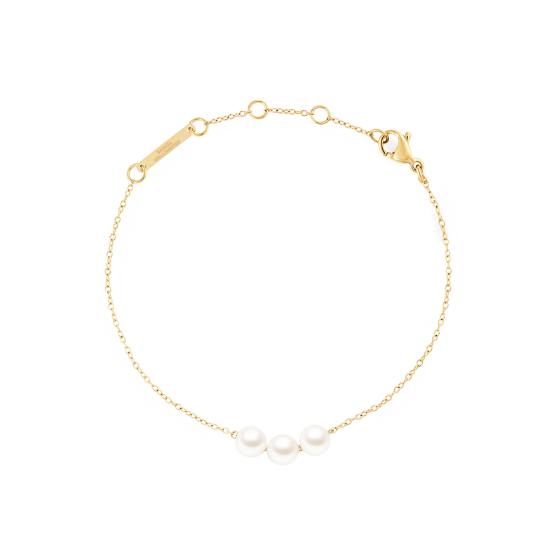 Pearl Trio 施華洛世奇玻璃珍珠金色手鍊