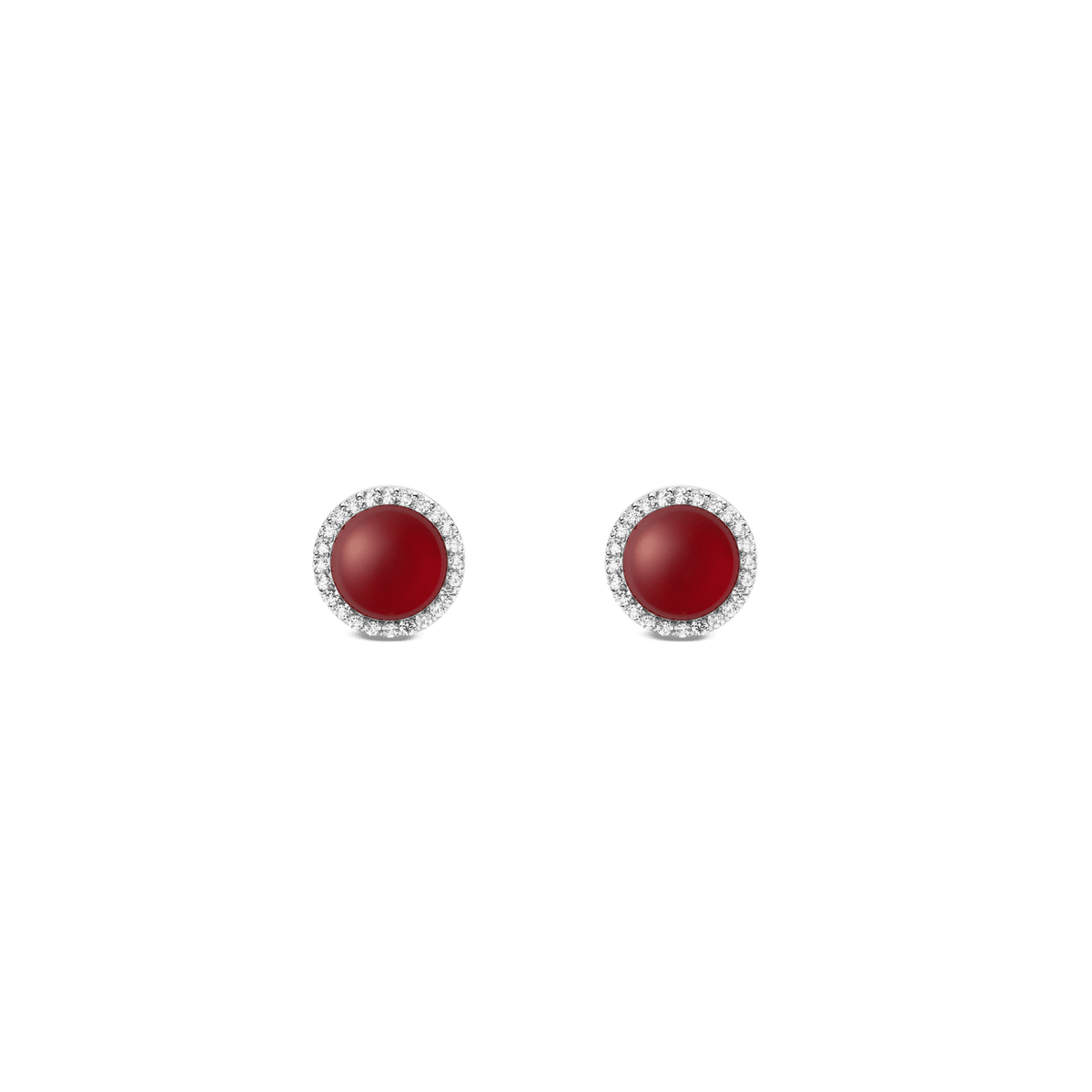 Audrey Earring 紅瑪瑙銀色耳環