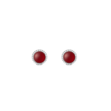 Audrey Earring 紅瑪瑙銀色耳環