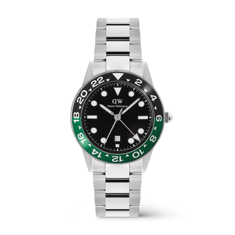 Iconic GMT 黑綠陶瓷錶圈不鏽鋼錶帶手錶