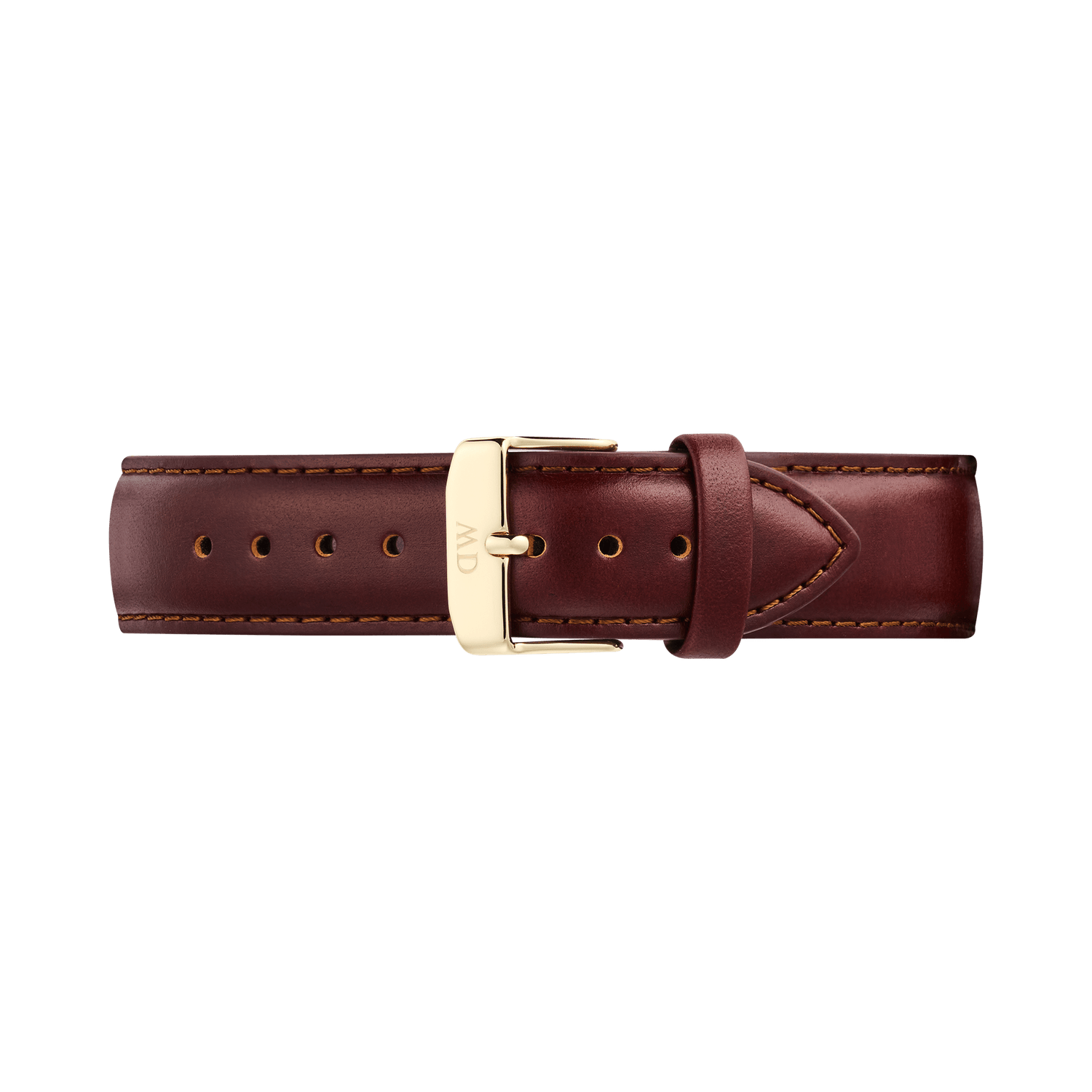 Tapered St Mawes 棕色皮革錶帶 金色