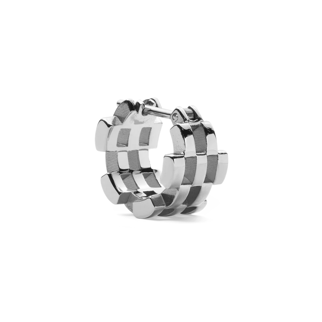 5-Link Inspired 銀色圈式耳環