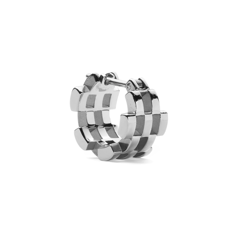 5-Link Inspired 銀色圈式耳環