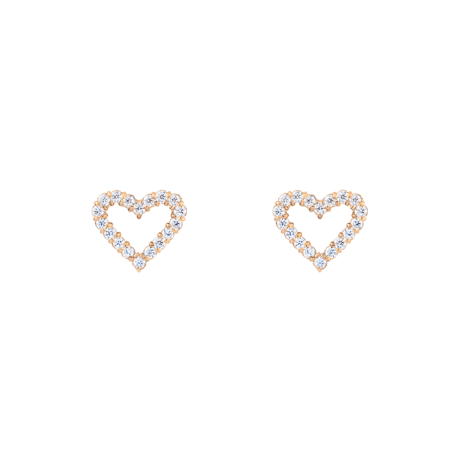 Mirelle Heart 心型玫瑰金耳環