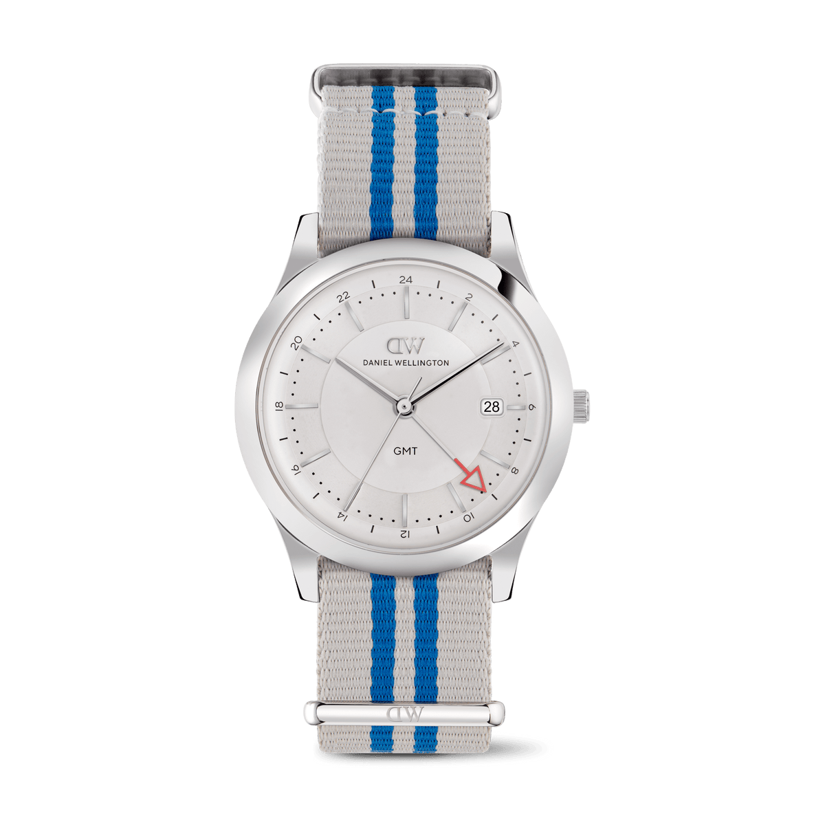 Pathfinder GMT NATO 灰藍尼龍錶帶銀色手錶