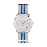 Pathfinder GMT NATO 灰藍尼龍錶帶銀色手錶