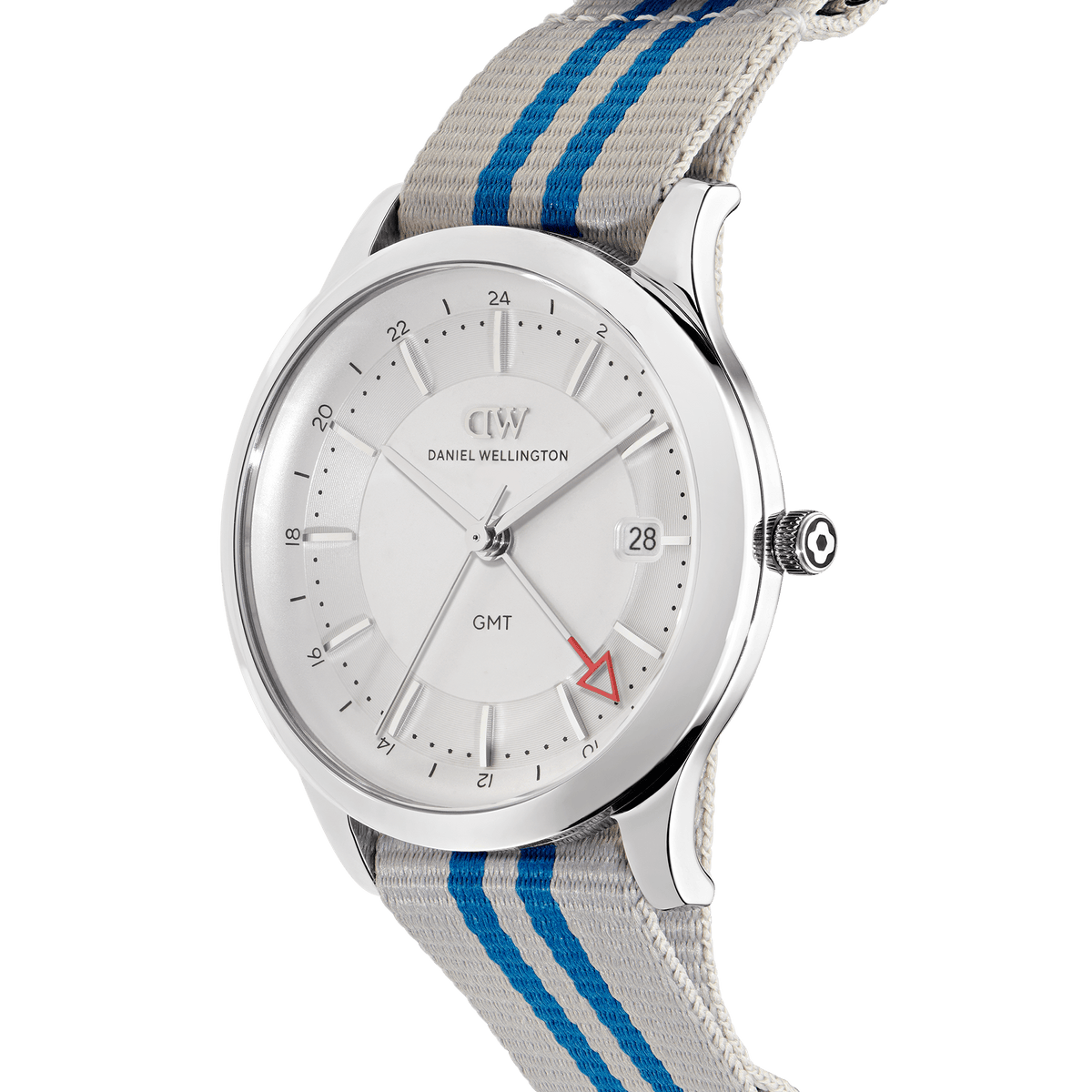 Pathfinder GMT NATO 灰藍尼龍錶帶銀色手錶