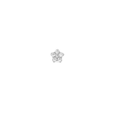 Micro Crystal 花朵星星銀色單耳耳環