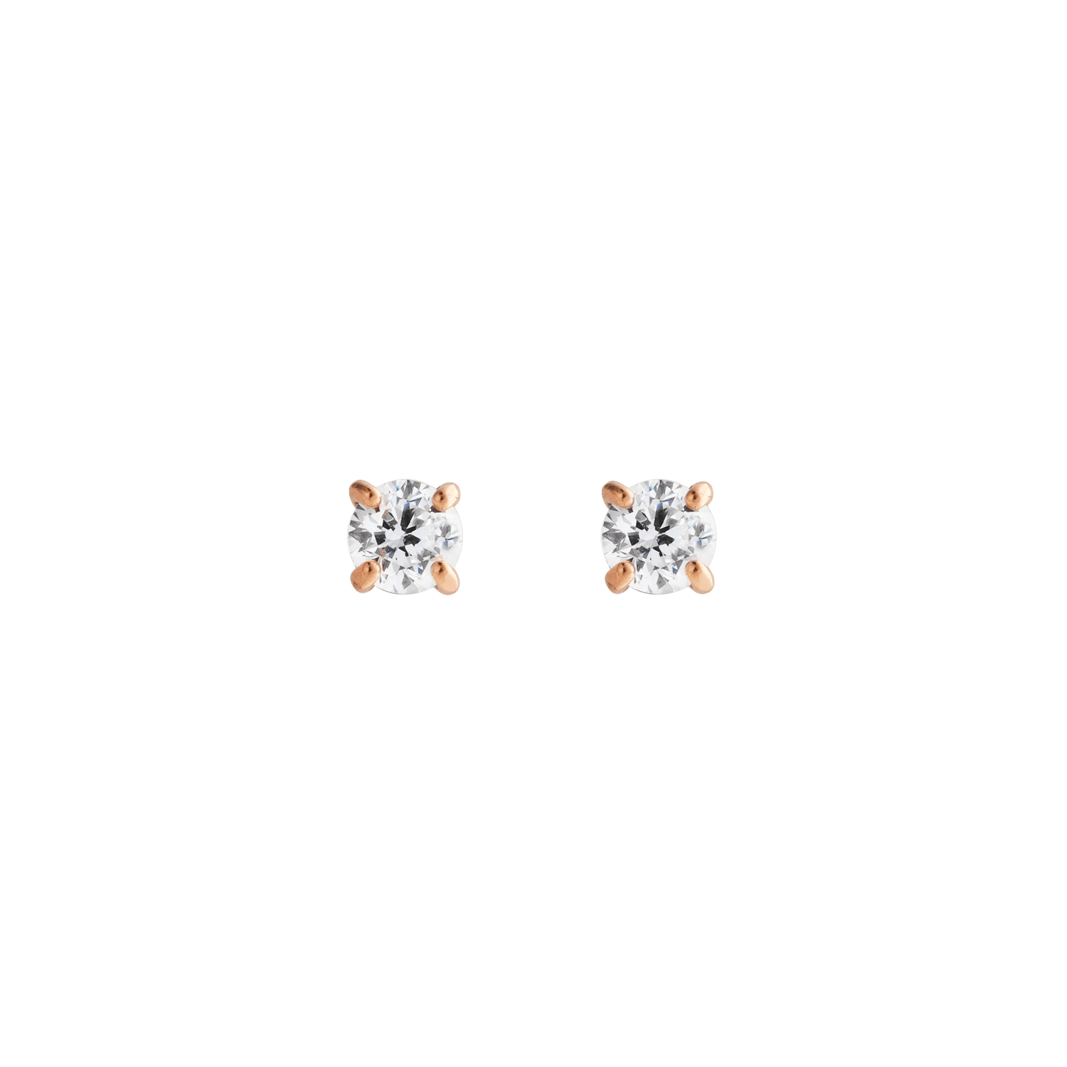 Mirelle Solitaire Stud Earring Rose Gold