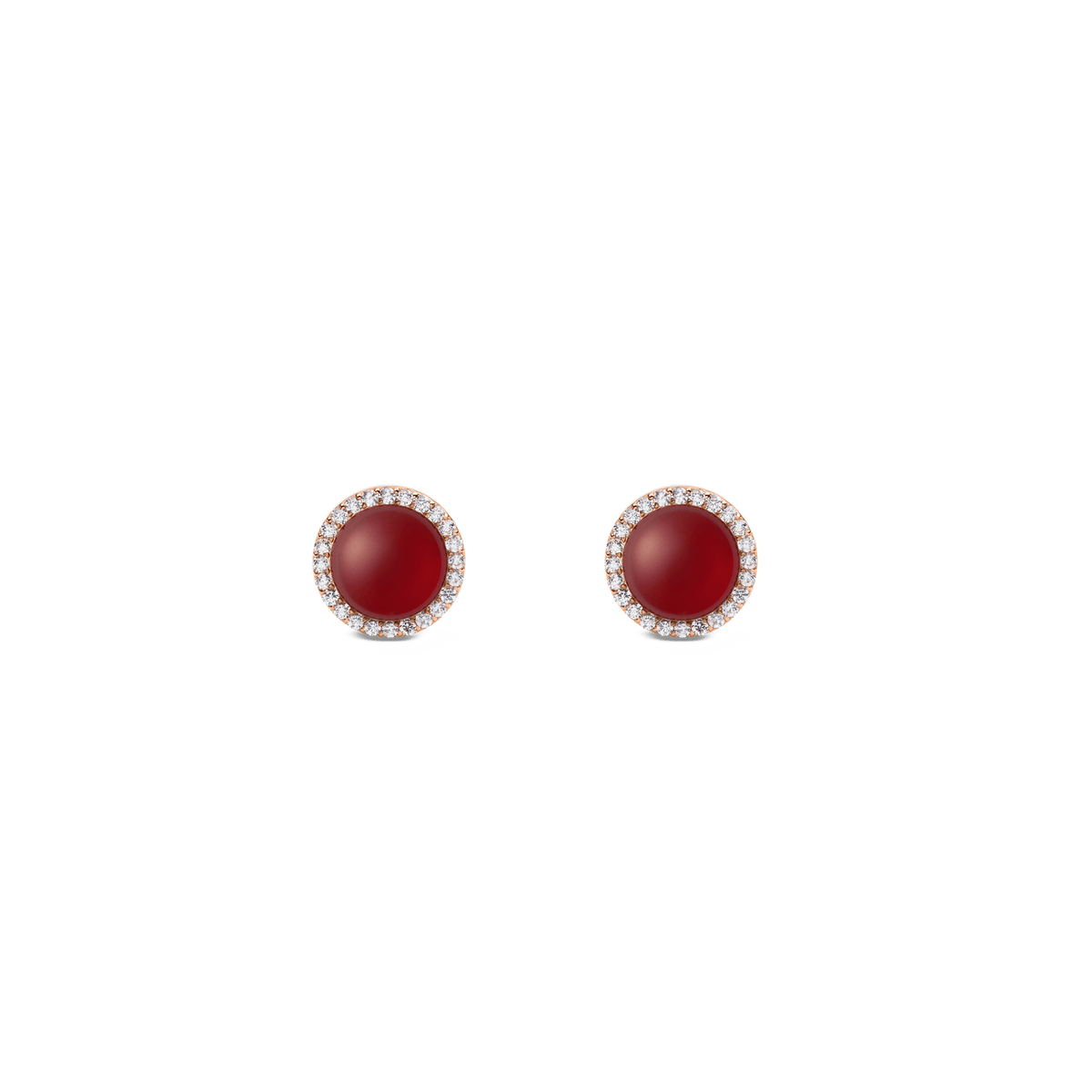 Audrey Earring 紅瑪瑙玫瑰金耳環