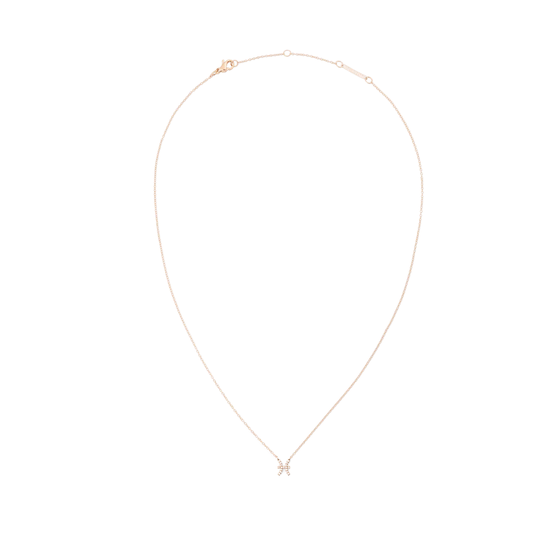 Crystal Zodiac Chain Necklace Rose Gold