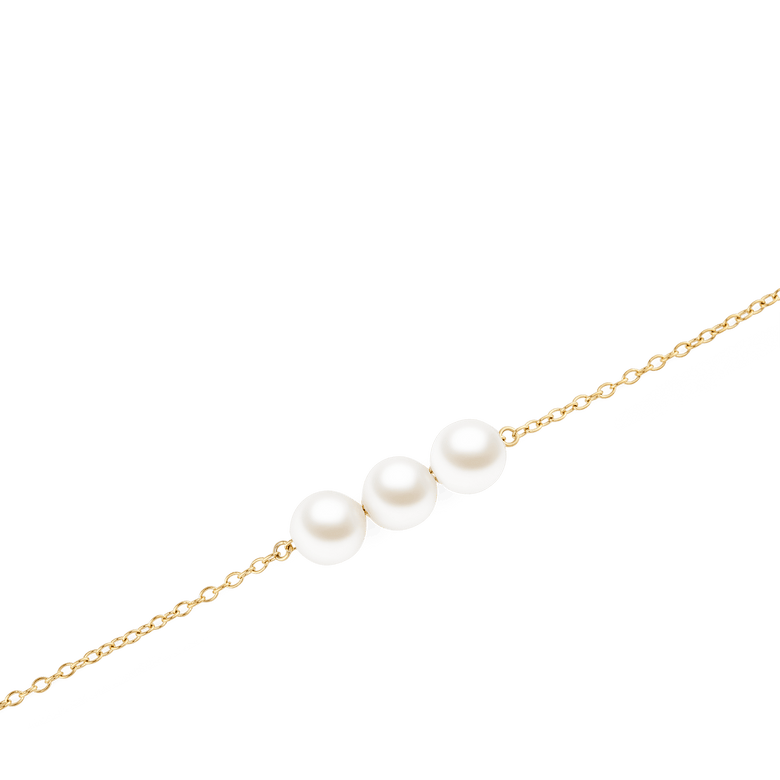 Pearl Trio 施華洛世奇玻璃珍珠金色手鍊