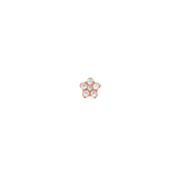 Micro Crystal 花朵星星玫瑰金單耳耳環
