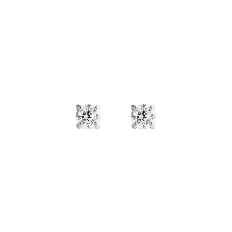 Mirelle Solitaire Stud Earrings Silver