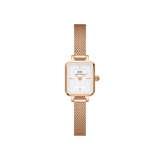 Quadro Mini 玫瑰金米蘭帶不鏽鋼手錶