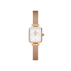 Quadro Mini 玫瑰金米蘭帶不鏽鋼手錶