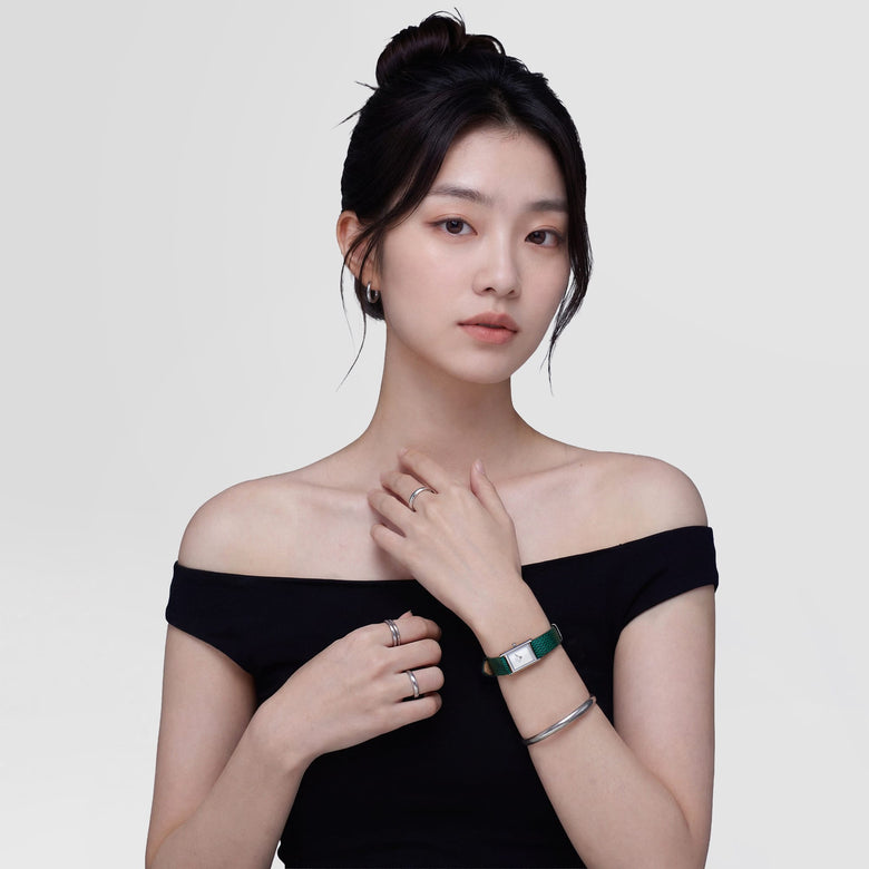 Bound Mini Green Lizard Silver