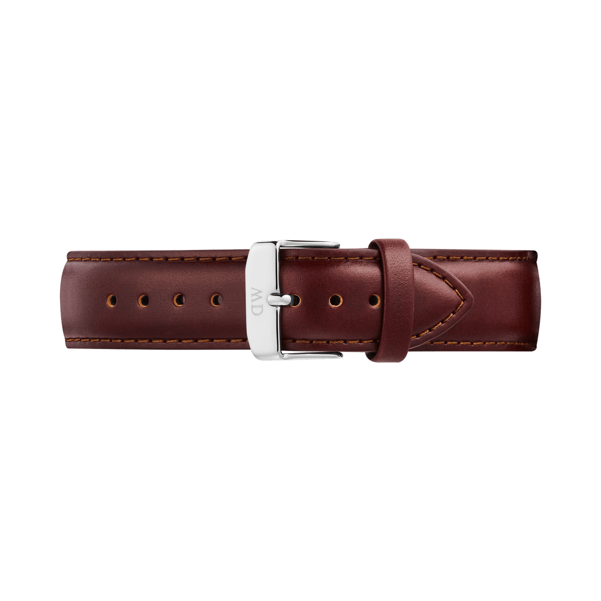 Tapered St Mawes 棕色皮革錶帶 銀色