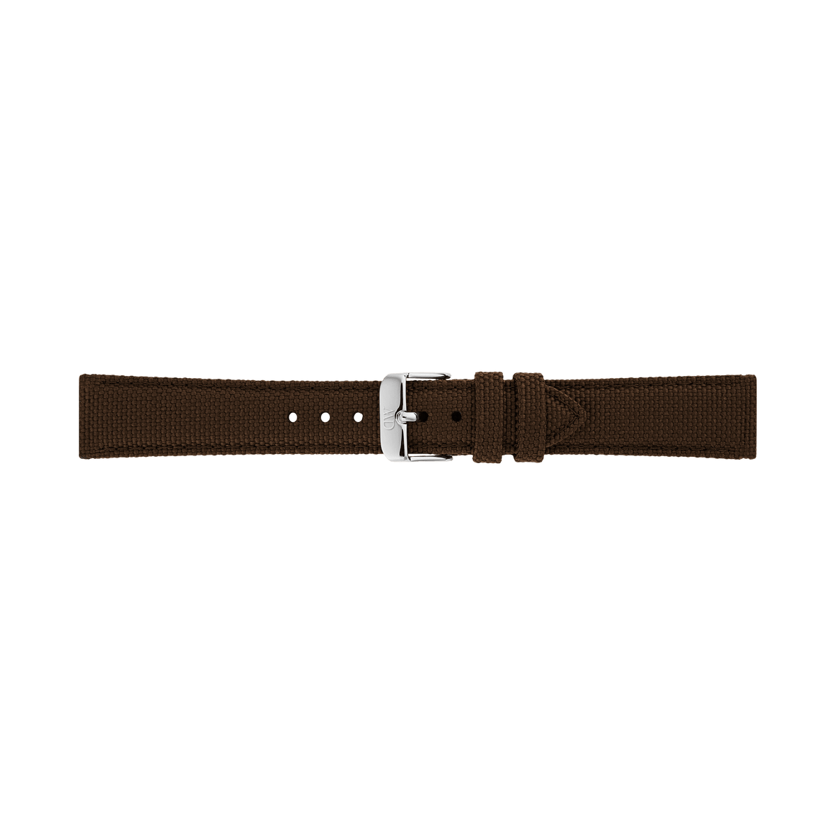 Brown Canvas 咖啡色尼龍織帶銀扣錶帶