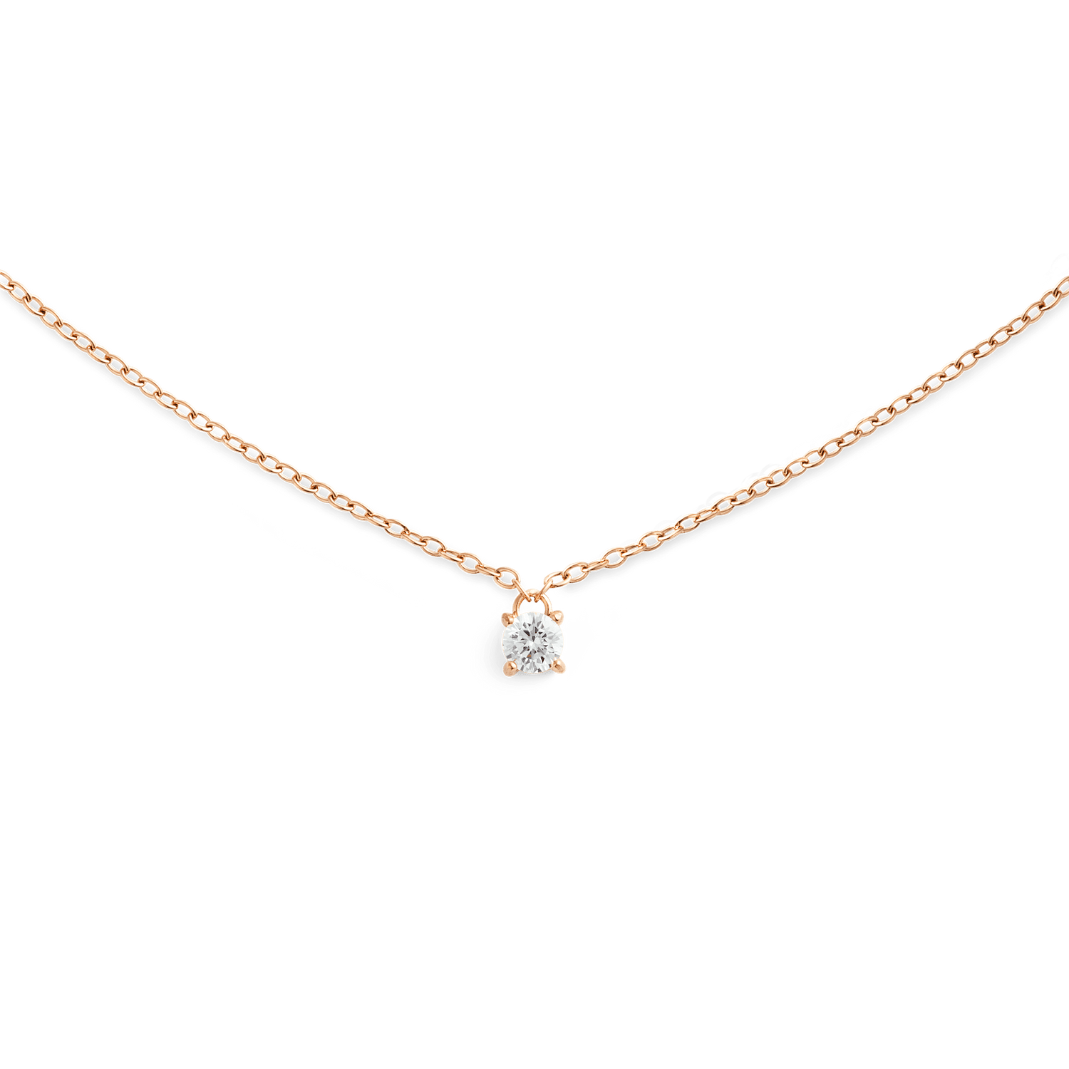 Mirelle Solitaire 玫瑰金單鑽項鍊 