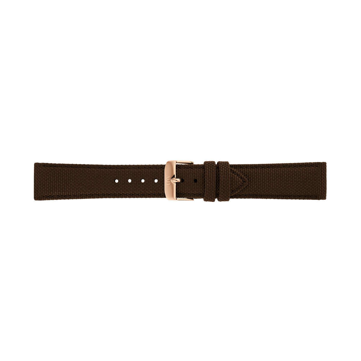 Brown Canvas 咖啡色尼龍織帶玫瑰金扣錶帶