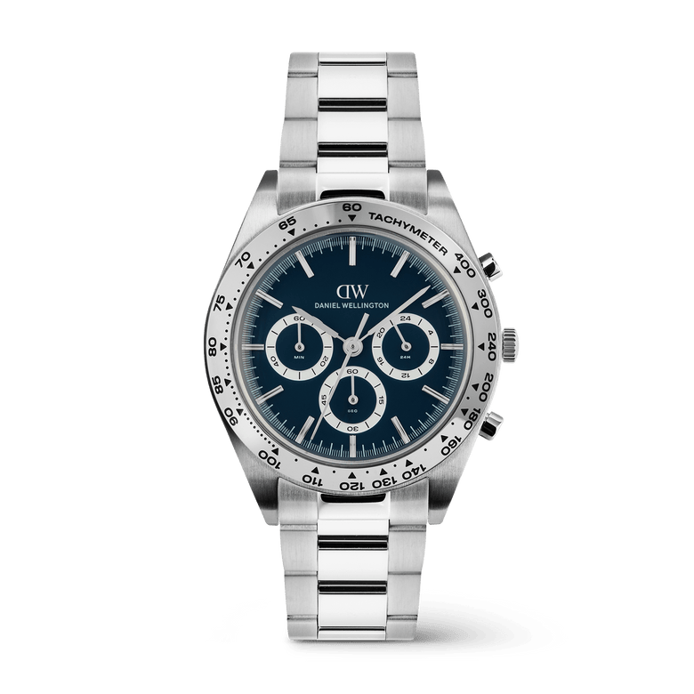 Iconic Tachymeter 三珠鍊帶極地藍三眼計時手錶