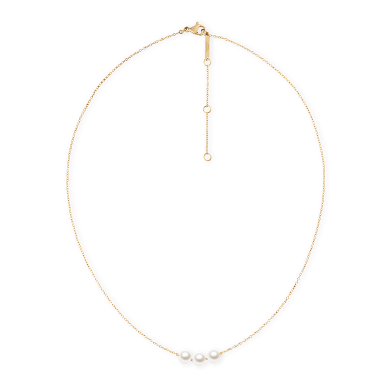 Pearl Trio 施華洛世奇玻璃珍珠金色項鍊