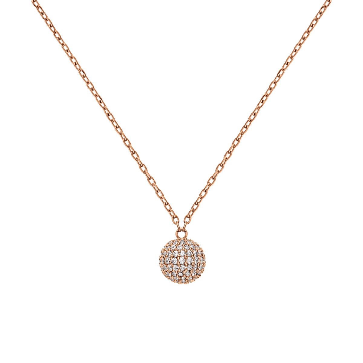 Pavé Crystal 水晶玫瑰金項鍊