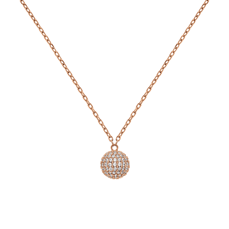 Pavé Crystal 水晶玫瑰金項鍊