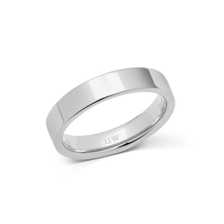 Line 4.5mm 拋光銀色戒指