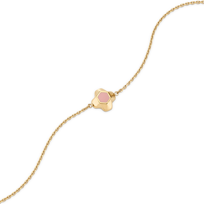 North Star 杏色琺瑯小星星金色手鍊