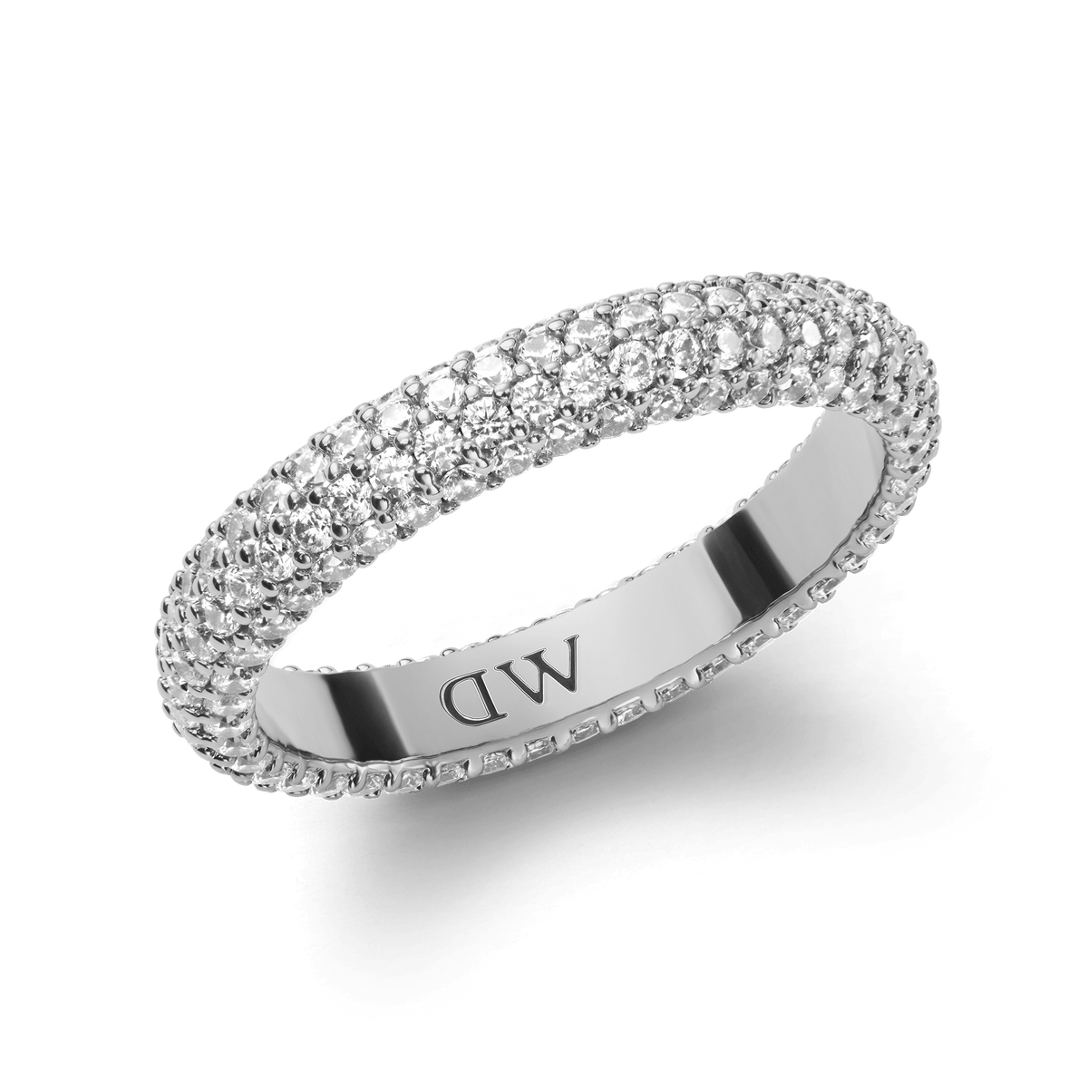 Pavé Crystal 銀色戒指