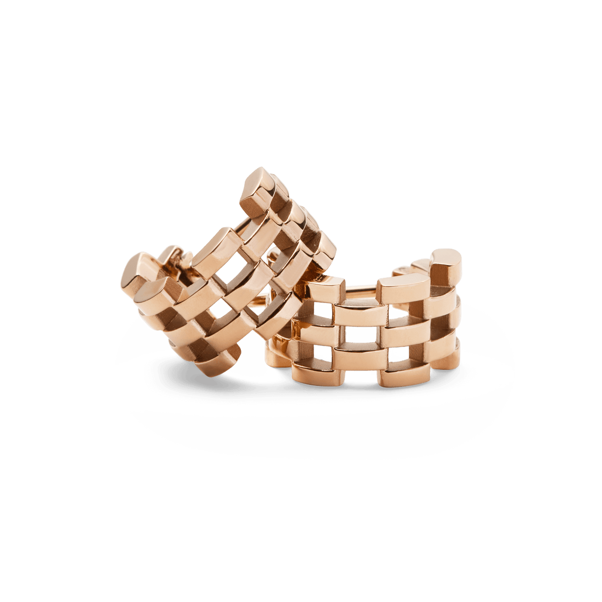 5-Link Inspired 玫瑰金圈式耳環