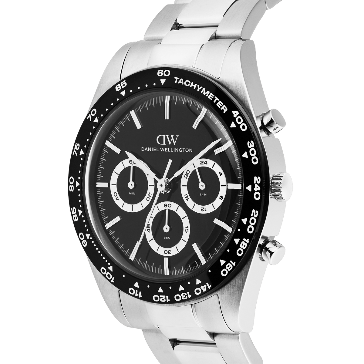 Iconic Tachymeter 三珠鍊帶三眼計時黑色手錶