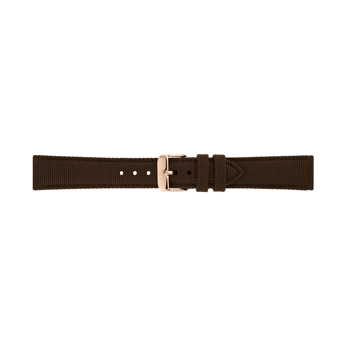 Brown Canvas 咖啡色尼龍織帶玫瑰金扣錶帶